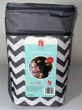 J.L. CHILDRESS Gray Chevron 6-Bottle Insulated Bag